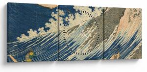 Tablou - Katsushika Hokusai, Fishing Boats at Choshi in Shimosa (Soshu Choshi) , reproducere (cu ceas) (90x30 cm)
