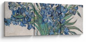 Tablou - Vincent van Gogh, Irises, reproducere (cu ceas) (90x30 cm)