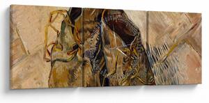 Tablou - Vincent van Gogh, Shoes, reproducere (cu ceas) (90x30 cm)