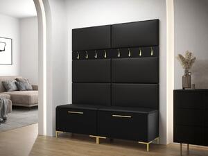 Set mobilier hol II (Negru + piele ecologică Soft 011 (Negru)). 1060419