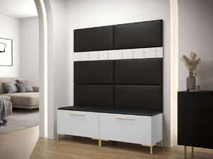 Z0ND0 Set mobilier hol Frisala II (Alb) (piele ecologică Soft 011 (Negru)). 1060428