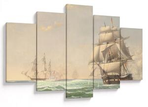 Tablou - Fitz Henry Lane, The United States Frigate President Engaging the British Squadron, reproducere (150x105 cm)