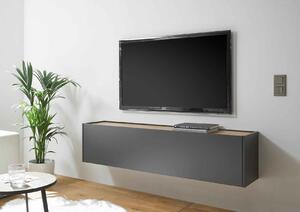 Comoda TV suspendată ~Vegas~ in stil clasic, culoare gri-maro, 150 cm lățime