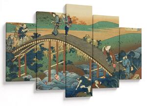 Tablou - Katsushika Hokusai, Ariwara no Narihirafrom the series One Hundred, Poems Explained by the Nurse (Hyakunin isshu uba ga etoki), reproducere (150x105 cm)