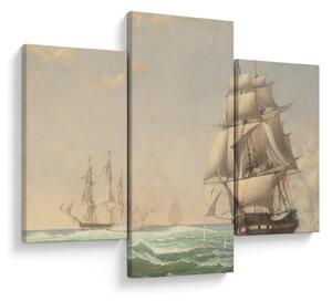 Tablou - Fitz Henry Lane, The United States Frigate President Engaging the British Squadron, reproducere (90x60 cm)