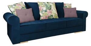 KONDELA Canapea extensibilă cu spaţiu de depozitare, albastră/roz/cu model, SMOKY
