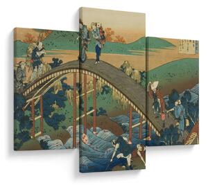 Tablou - Katsushika Hokusai, Ariwara no Narihirafrom the series One Hundred, Poems Explained by the Nurse (Hyakunin isshu uba ga etoki), reproducere (90x60 cm)
