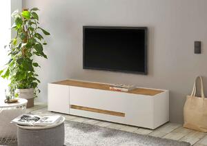 Comoda TV ~Vegas~ in stil clasic, culoare alb-maro, 170 cm lățime