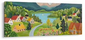 Tablou - Sat în Munți (120x50 cm)