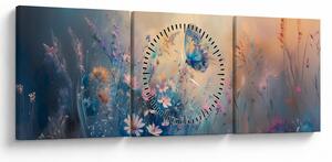 Tablou - Pajiște cu Fluture (cu ceas) (90x30 cm)