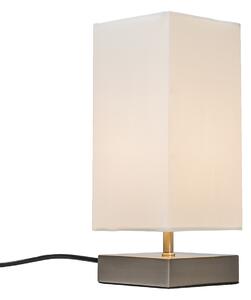 Lampă de masă modernă albă cu oțel - Milo
