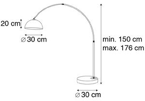 Lampa arc moderna cromata cu abajur alb - Arc Basic