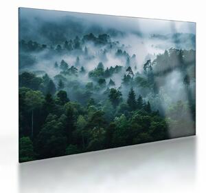 Tablou pe sticlă - Pădure în Ceață (70x50 cm)