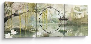 Tablou - Lac Chinezesc (cu ceas) (90x30 cm)