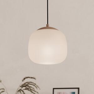 EGLO Cominio lampă suspendată taupe/nisip, 1 bec, reglabil, Bej, Camera de zi / sufragerie, Sticlă
