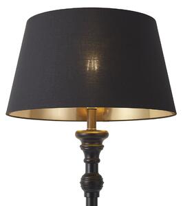 Lampă de podea cu abajur de 45 cm negru cu interior auriu - Classico