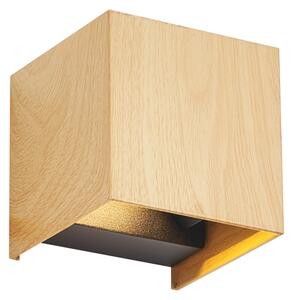 Lampă scandinavă de exterior cu imprimeu de lemn, cu LED IP54 - Edwin