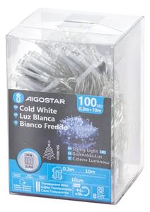 Aigostar - Ghirlandă LED pentru exterior 100xLED/8 funcții 10,3m IP44 alb rece