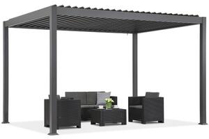 Lagos Premium 3x4 Garden Point pergolă de terasă autoportantă antracit și alb