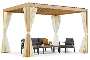 Lagos Premium 3x4 Garden Point din lemn ca pergola de terasă independentă - alb