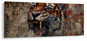 Tablou - Tigru din Cărămizi (120x50 cm)