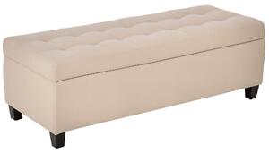 HOMCOM Banchetă cu depozitare, detalii cu nasturi, până la 120 kg, 125 x 49 x 41,5 cm, Bej | Aosom Romania