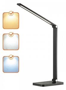 Lampă de birou LED cu dimmer și încărcare wireless NOBLITE Q LED/7W/230V 3000/4000/6500K neagră