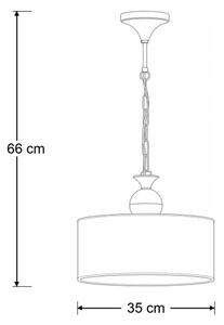 Brilagi - Lustru suspendat pe lanț SAPHIRE 1xE27/15W/230V crem/auriu/patină