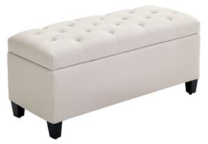 HOMCOM Banc de rangement taburet salon cap de pat cufar de depozitare pentru salon, camera, intrare, 100 x 40 x 44 cm, alb | Aosom Romania