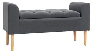 HOMCOM Banc de depozitare capitonat cu brațe, pentru dormitor, hol, sufragerie, suport 130 kg, 116 x 44 x 58, gri închis | Aosom Romania