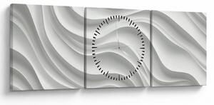 Tablou - Valuri Albe 3D (cu ceas) (90x30 cm)