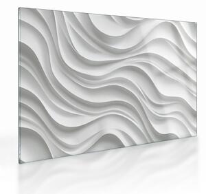 Tablou pe sticlă - Valuri Albe 3D (70x50 cm)