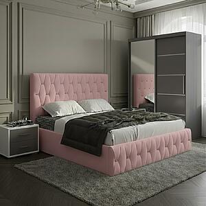 Set dormitor Nova Roz cu Dulap Atlantic 150 Gri