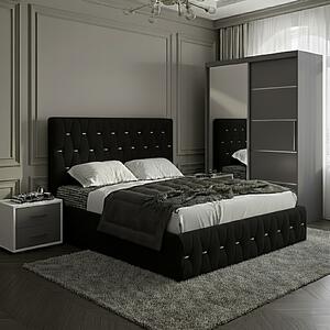 Set dormitor Nova Negru cu Dulap Atlantic 150 Gri