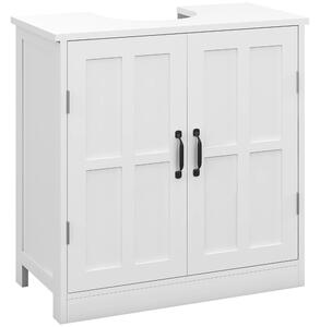 Kleankin Mobilier sub lavabou pentru baie mobilier sub chiuvetă cu dublă ușă și raft reglabil, 60x30x60cm, alb | Aosom Romania