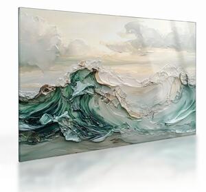 Tablou pe sticlă - Abstracție Marină 3D (70x50 cm)
