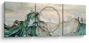 Tablou - Abstracție Marină 3D (cu ceas) (90x30 cm)