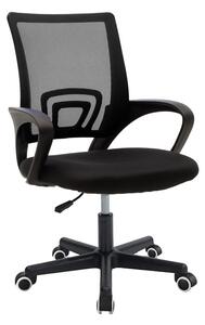 Scaun ergonomic de birou Berto II cu spătar din mesh – roz/negru, 60x48x85–95 cm