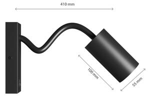 Spot de perete SQUALLA VARIOSA 1xGU10/10W/230V negru