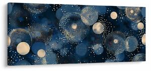 Tablou - Inele Albastru-Aurii (120x50 cm)