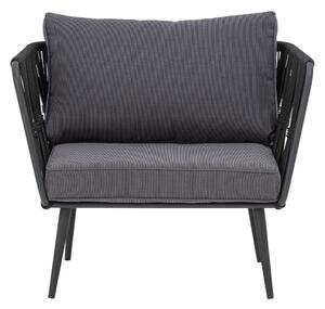 Fotoliu de exterior, negru, din metal, Pavone
