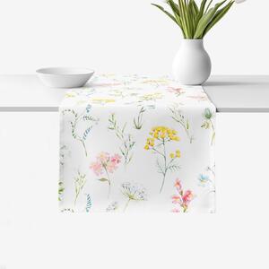 Goldea napron de masă 100% bumbac deluxe - primăvară înflorită 35x140 cm