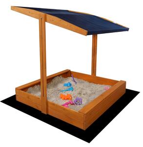 Ladă de nisip 120cm cu copertină, impregnată + agrotextil