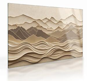 Tablou pe sticlă - Linii Montane 3D (70x50 cm)
