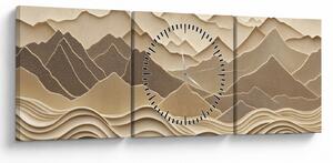 Tablou - Linii Montane 3D (cu ceas) (90x30 cm)