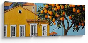 Tablou - Portocal (cu ceas) (90x30 cm)