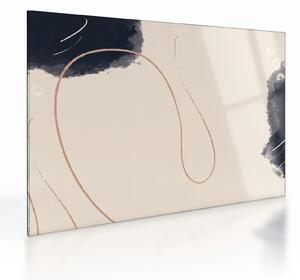 Tablou pe sticlă - Abstractizare bej (70x50 cm)