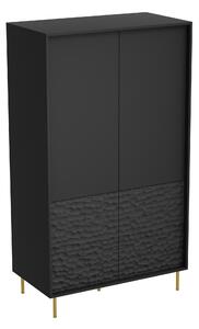 Dulap Ciretre 106, Auriu, Negru, 185x90x53cm, 61.6 kg, Uși dulap: Cu balamale, Numărul de rafturi: 2, Numărul de rafturi: 2