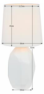 KONDELA Lampă ceramică de masă, alb, QENNY TYP 1 AT15556