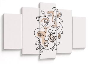 Tablou - Line art facials (150x105 cm)